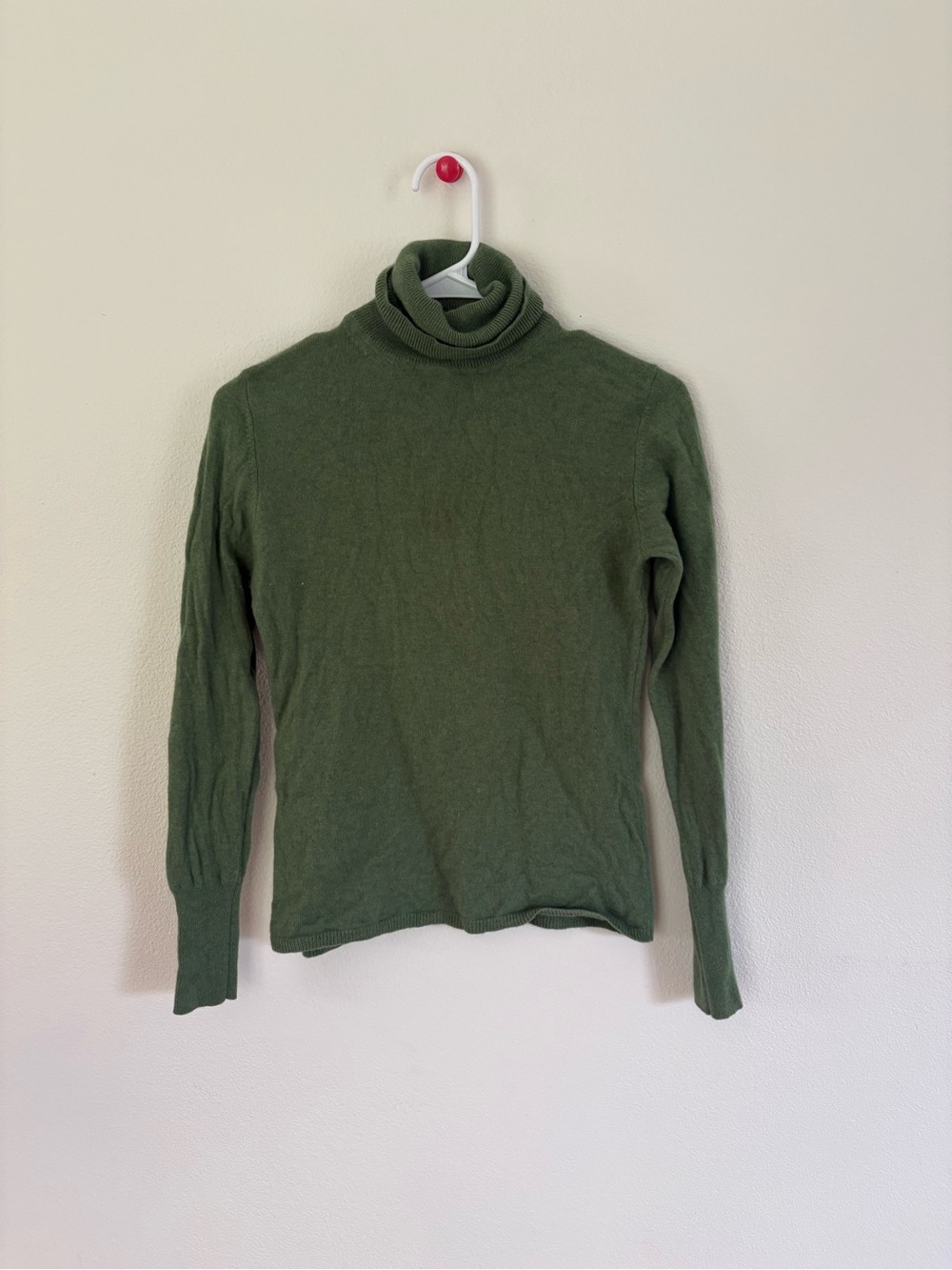 Just Cashmere by Forte Green Turtleneck Sweater 100% Cashmere